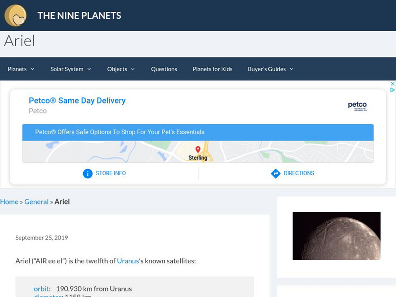 The Nine Planets: Ariel Handout The Nine Planets: Ariel Handout