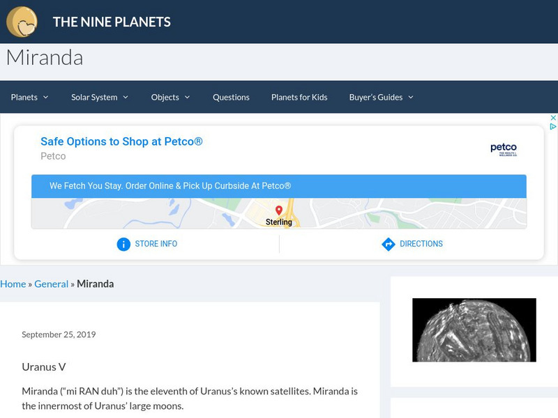The Nine Planets: Miranda Handout The Nine Planets: Miranda Handout