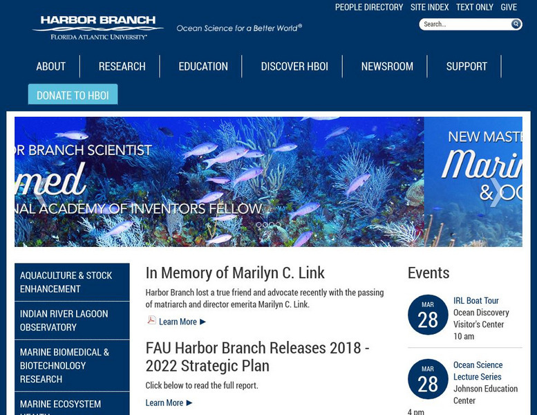 Harbor Branch Oceanographic Institution Website Harbor Branch Oceanographic Institution Website