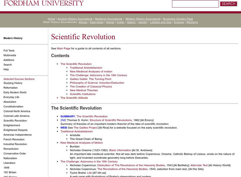 Fordham University: Modern History Sourcebook: Isaac Newton Website Fordham University: Modern History Sourcebook: Isaac Newton Website