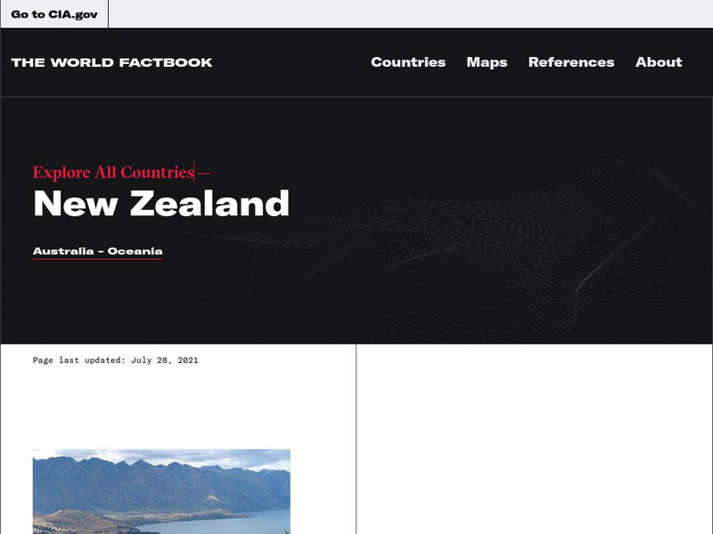 Cia: World Factbook: New Zealand Handout Cia: World Factbook: New Zealand Handout
