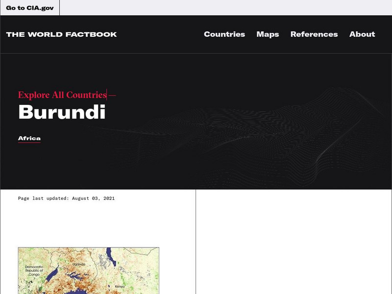 Cia: World Factbook: Burundi Handout Cia: World Factbook: Burundi Handout