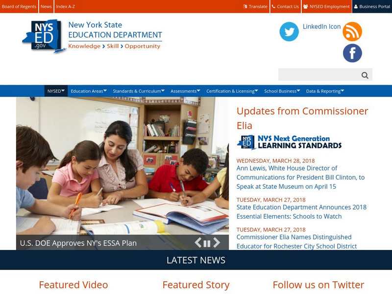The New York State Department of Education Website The New York State Department of Education Website