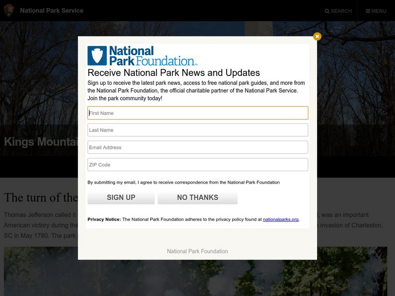 National Park Service: Kings Mountain National Park Activity National Park Service: Kings Mountain National Park Activity