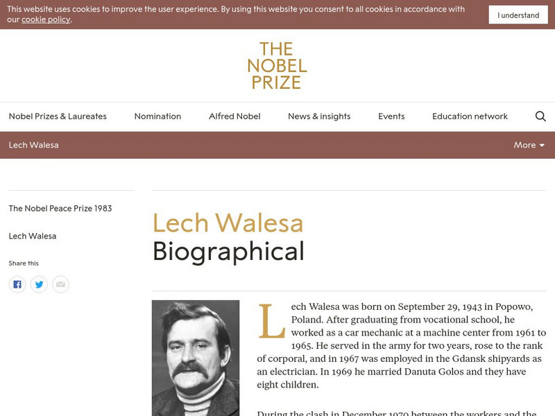 The Nobel Prize: Lech Walesa Biographical Handout The Nobel Prize: Lech Walesa Biographical Handout