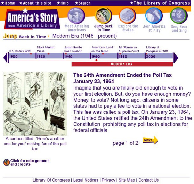 Loc: America's Story: 24th Amendment Ends Poll Tax Handout Loc: America's Story: 24th Amendment Ends Poll Tax Handout