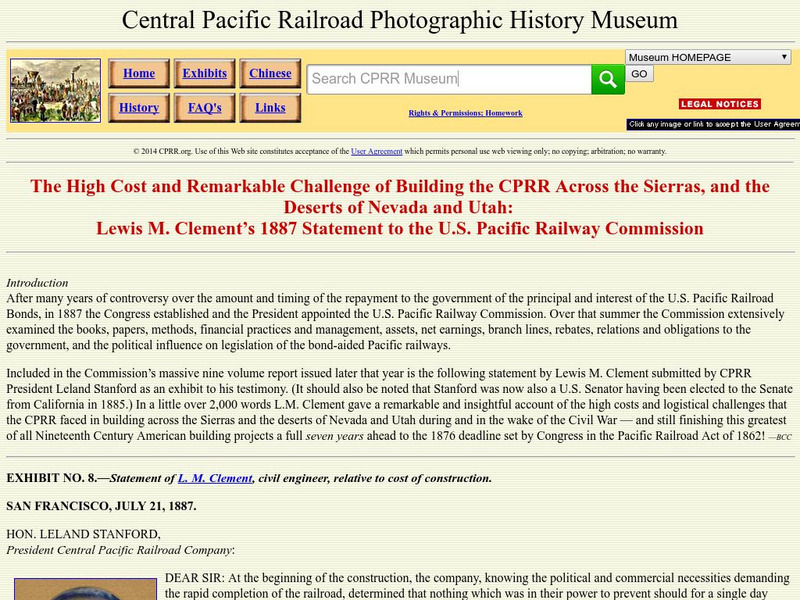 Cprr Photographic History Museum: High Cost and Challenge of Building the Cprr Primary Cprr Photographic History Museum: High Cost and Challenge of Building the Cprr Primary