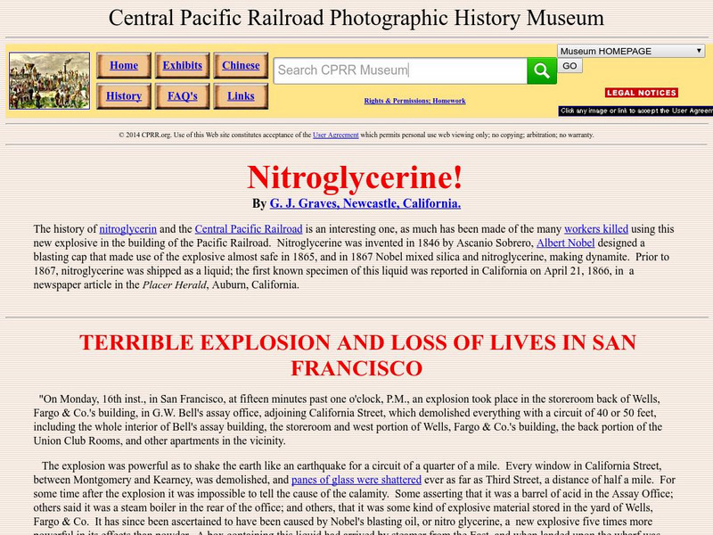 Cpr Photographic History Museum: Nitroglycerine Primary Cpr Photographic History Museum: Nitroglycerine Primary