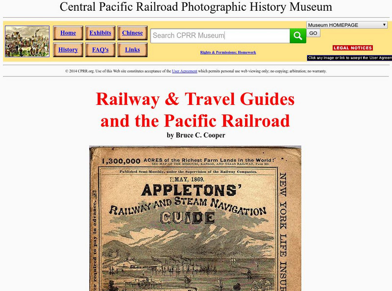 Cprr History Museum: Railway & Travel Guides and the Pacific Railroad Primary Cprr History Museum: Railway & Travel Guides and the Pacific Railroad Primary