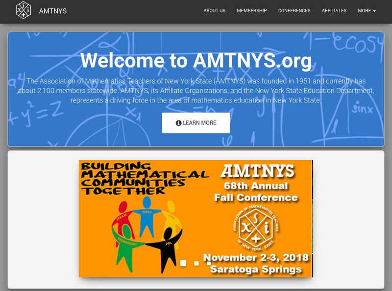 Association of Math Teachers of New York State (Amtnys) Website Association of Math Teachers of New York State (Amtnys) Website