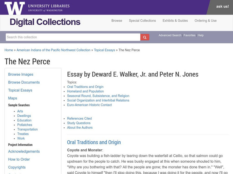 University of Washington Libraries: The Nez Perce Website University of Washington Libraries: The Nez Perce Website
