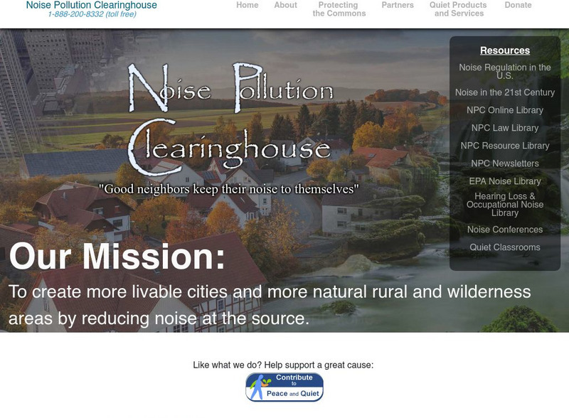 Noise Pollution Clearinghouse Website Noise Pollution Clearinghouse Website