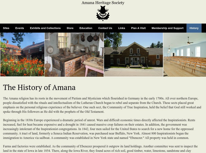 Amana Heritage Society: Amana History Website