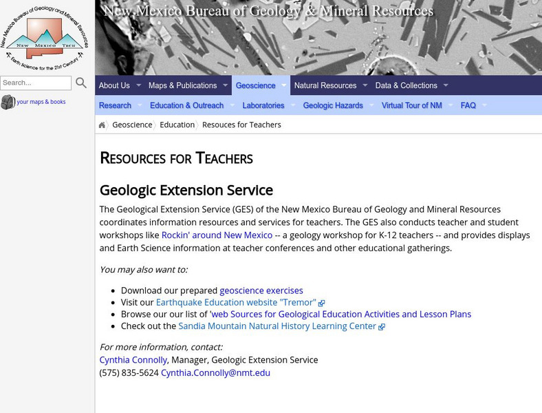 Nmbgmr: Resources for Teachers Website Nmbgmr: Resources for Teachers Website