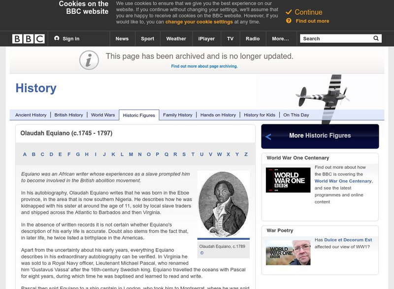Bbc: Historic Figures: Olaudah Equiano Handout Bbc: Historic Figures: Olaudah Equiano Handout