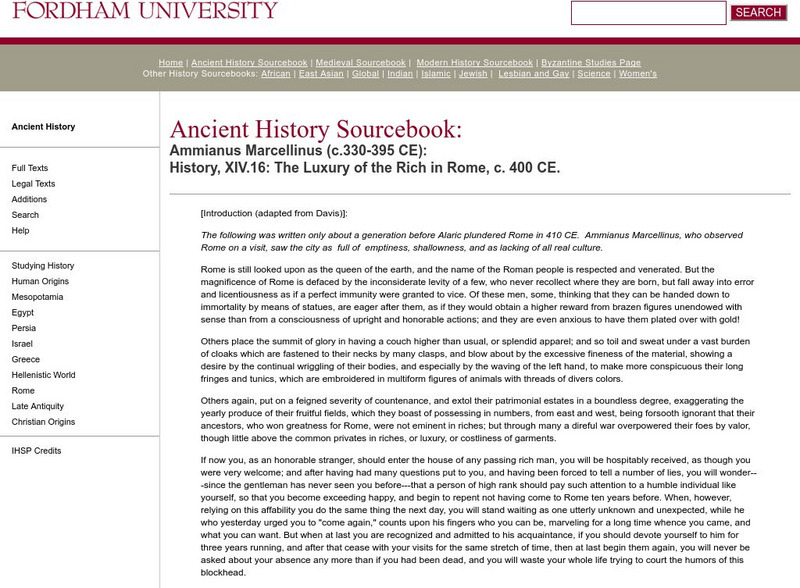 Fordham University: Ancient History Sourcebook: Ammianus Marcellinus (C.330 395 Ce) Primary Fordham University: Ancient History Sourcebook: Ammianus Marcellinus (C.330 395 Ce) Primary