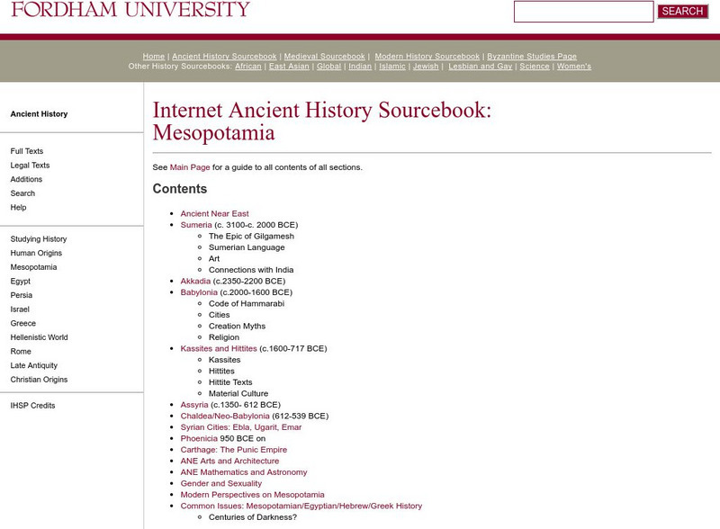 Fordham University: Ancient History Sourcebook: Timeline of Akkadia Handout