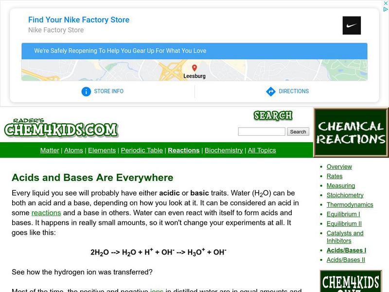 Chem4 Kids: Acids & Bases Handout Chem4 Kids: Acids & Bases Handout