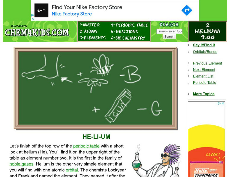 Chem4 Kids: Helium Handout Chem4 Kids: Helium Handout