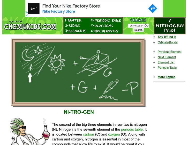 Chem4 Kids: Nitrogen (N) Handout Chem4 Kids: Nitrogen (N) Handout