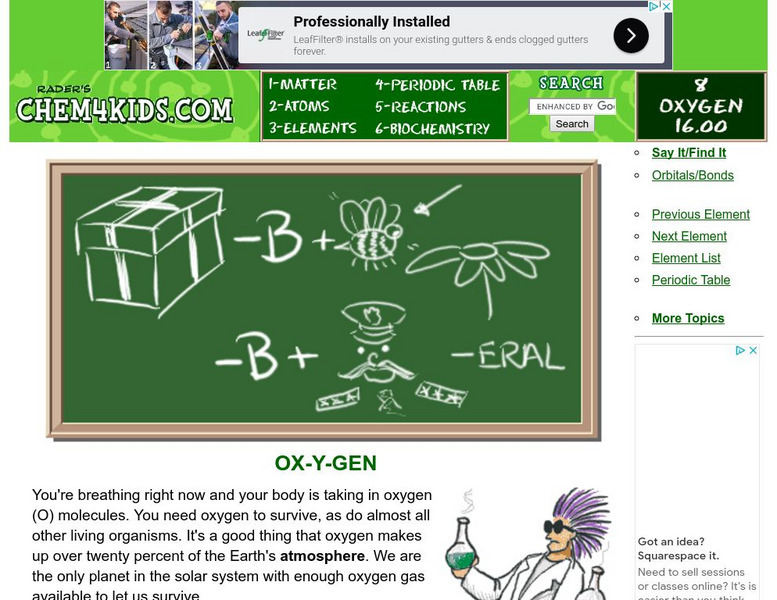 Chem4 Kids: Oxygen (O) Handout Chem4 Kids: Oxygen (O) Handout