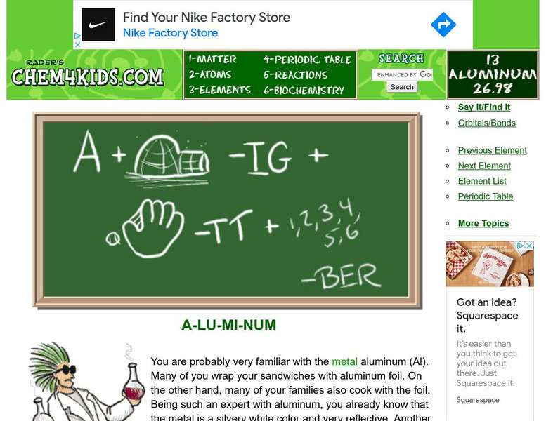 Chem4 Kids: Aluminum (Al) Handout Chem4 Kids: Aluminum (Al) Handout