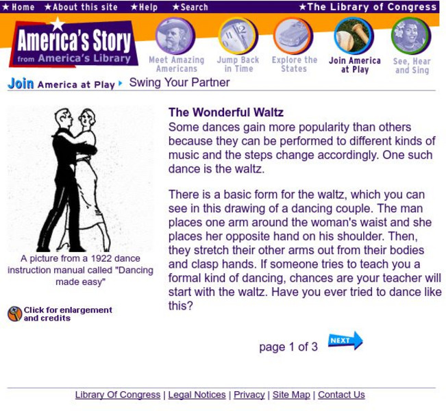 Loc: America's Story: The Wonderful Waltz Website Loc: America's Story: The Wonderful Waltz Website