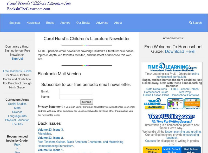 Carol Hurst's Children's Literature Site: Children's Literature Newsletter Website Carol Hurst's Children's Literature Site: Children's Literature Newsletter Website