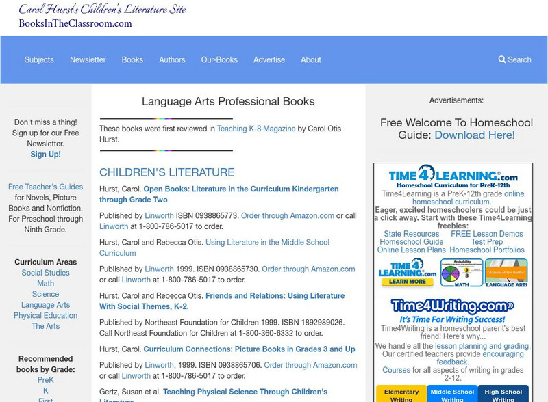 Carol Hurst's Children's Literature Site: Language Arts Professional Books Website Carol Hurst's Children's Literature Site: Language Arts Professional Books Website
