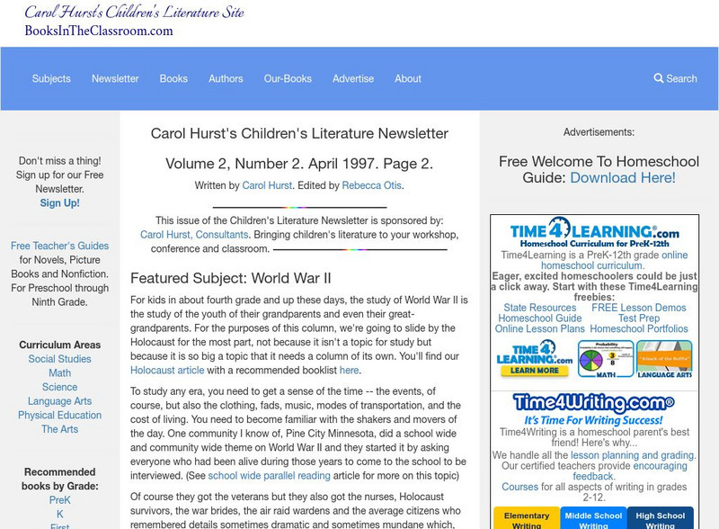 Carol Hurst's Children's Literature Site: World War Ii Website Carol Hurst's Children's Literature Site: World War Ii Website