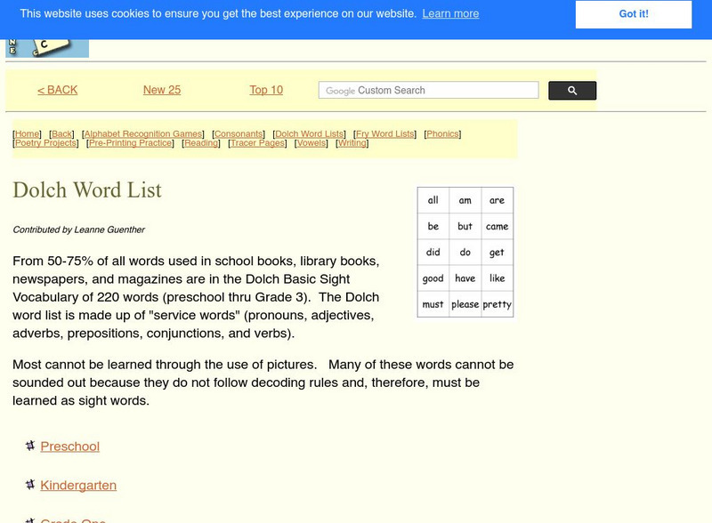 Kid Zone Language Arts: Dolch Word Lists and Flashcards Graphic Kid Zone Language Arts: Dolch Word Lists and Flashcards Graphic