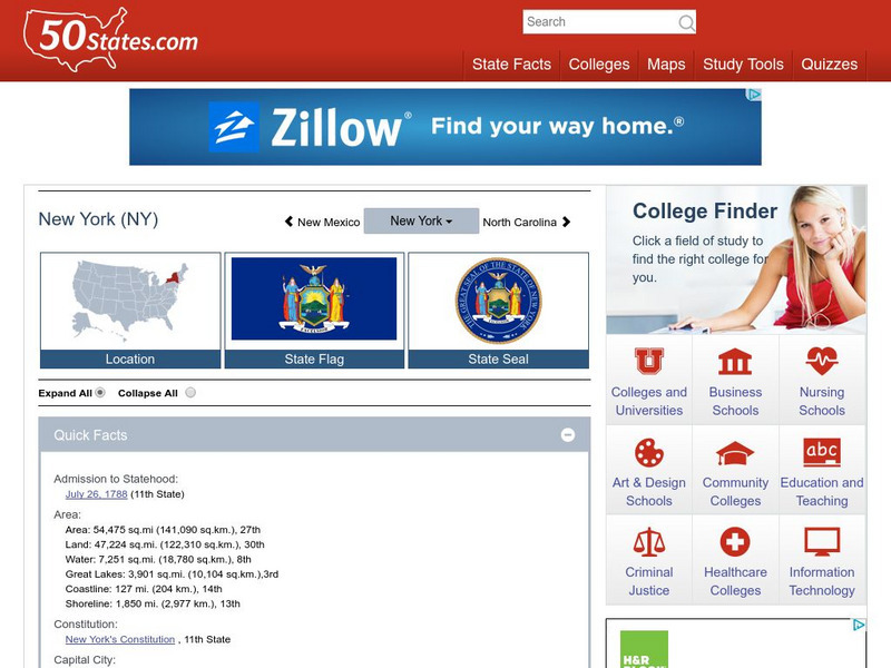 50 States: New York (Ny) Handout 50 States: New York (Ny) Handout