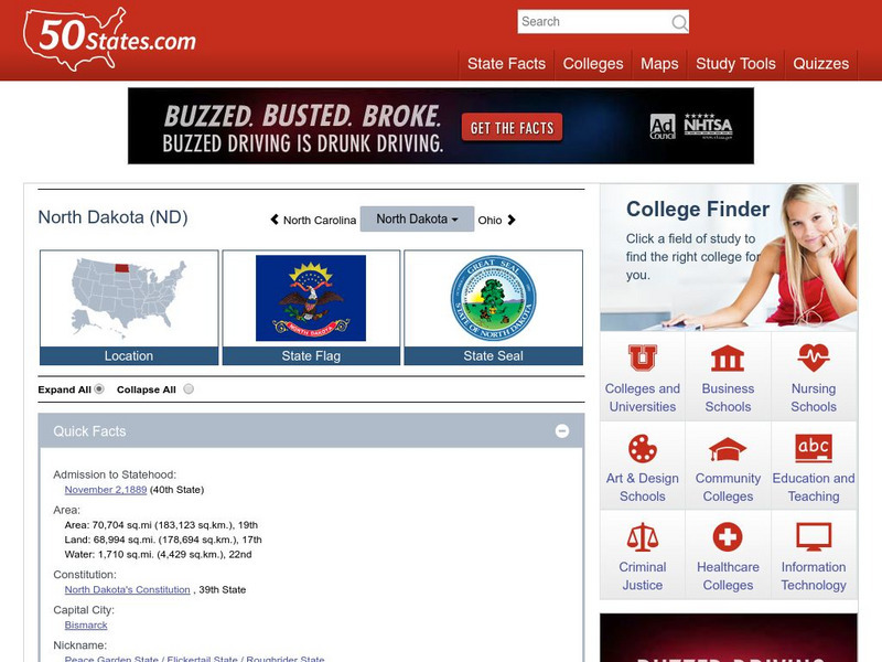 50 States: North Dakota (Nd) Handout 50 States: North Dakota (Nd) Handout