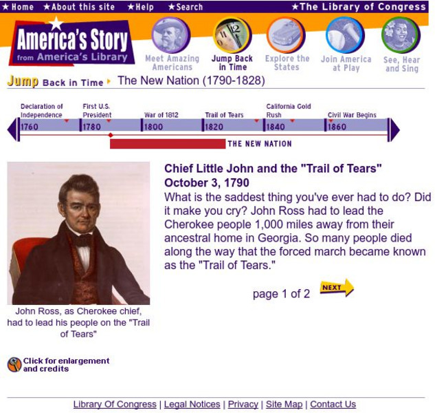 Loc: America's Story: Trail of Tears Activity Loc: America's Story: Trail of Tears Activity