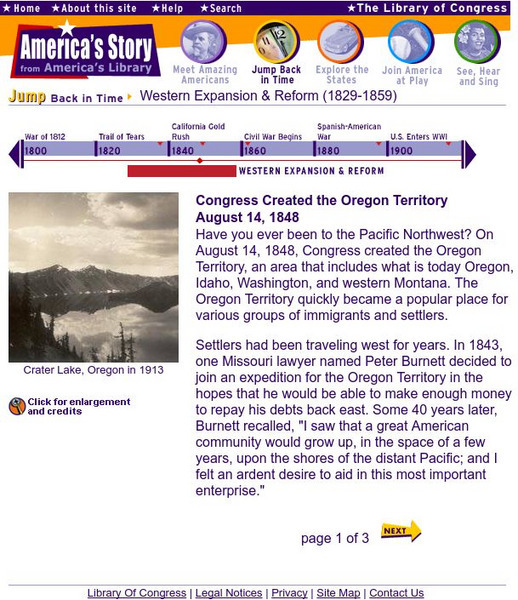 Loc: Merica's Story: Oregon Territory Activity Loc: Merica's Story: Oregon Territory Activity