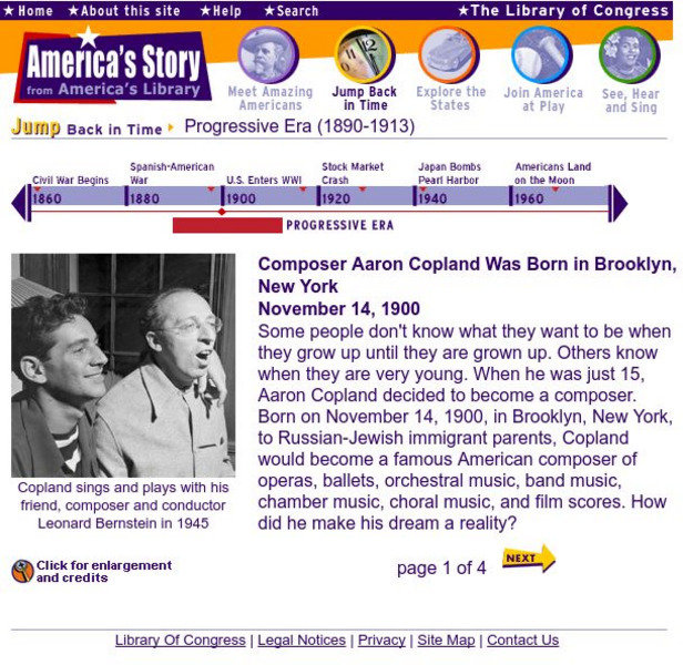 Loc: America's Story: Composer Aaron Copland Website Loc: America's Story: Composer Aaron Copland Website