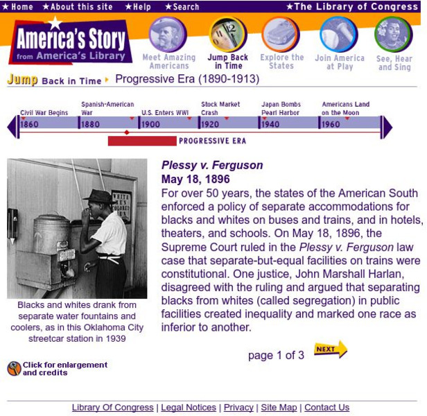 Loc: America's Story: Plessy v. Ferguson Handout Loc: America's Story: Plessy v. Ferguson Handout