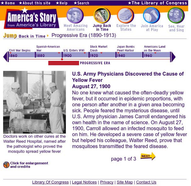 Loc: America's Story: Yellow Fever Cause Discovered Handout