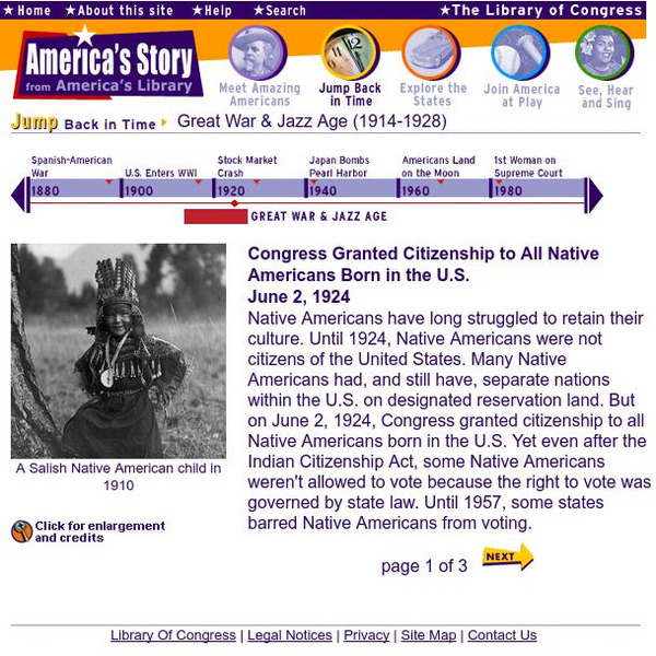 Loc: America's Story: Native Americans Granted Citizenship,1924 Handout Loc: America's Story: Native Americans Granted Citizenship,1924 Handout