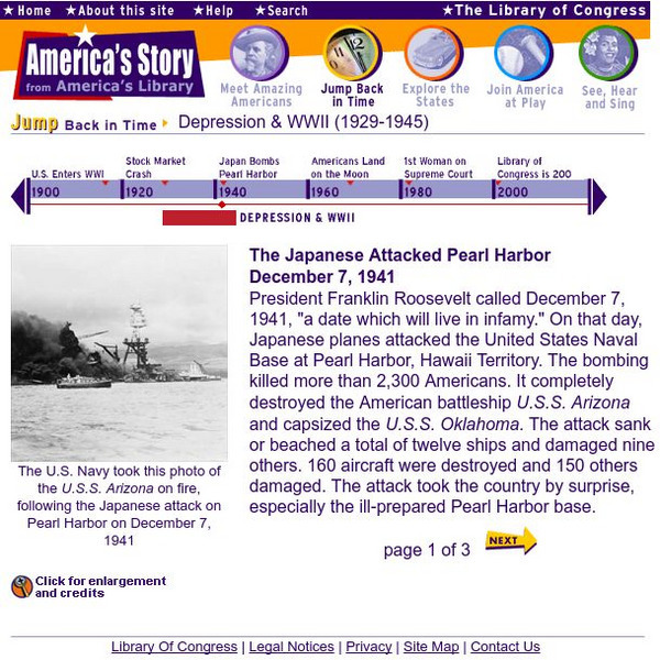 Loc: America's Story: The Japanese Attacked Pearl Harbor Handout Loc: America's Story: The Japanese Attacked Pearl Harbor Handout