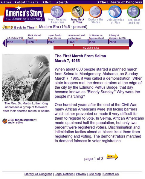 Loc: America's Story: The First March From Selma Activity Loc: America's Story: The First March From Selma Activity