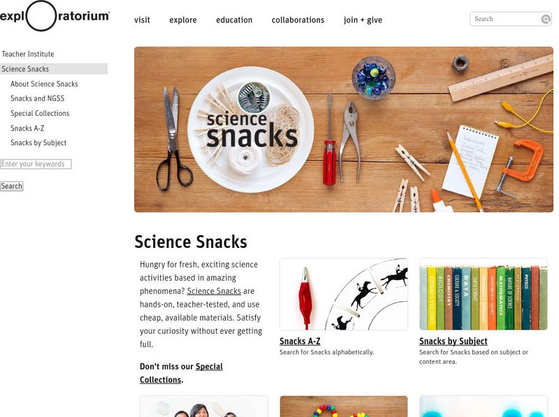 Exploratorium: Snacks Activity Exploratorium: Snacks Activity
