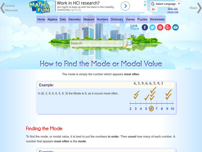 Math Is Fun: How to Find the Mode Activity for 3rd - 8th Grade | Lesson ...
