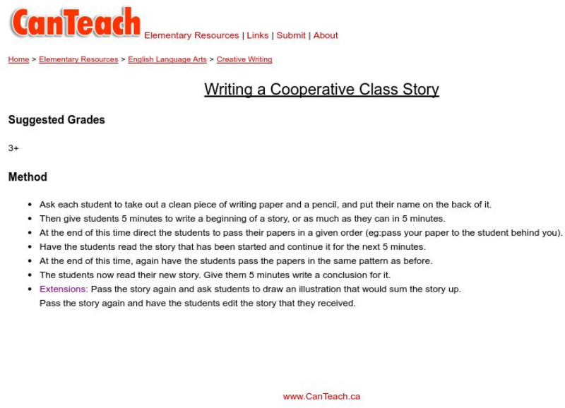 Can Teach: Writing a Cooperative Class Story Lesson Plan Can Teach: Writing a Cooperative Class Story Lesson Plan