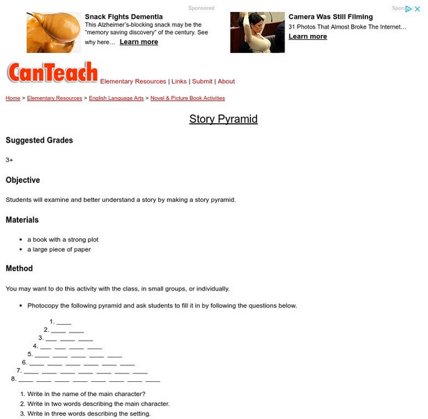 Can Teach: Story Pyramid Lesson Plan Can Teach: Story Pyramid Lesson Plan