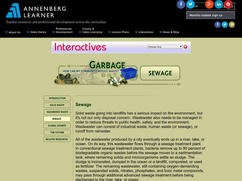 Annenberg Learner: Garbage: Sewage Article Annenberg Learner: Garbage: Sewage Article