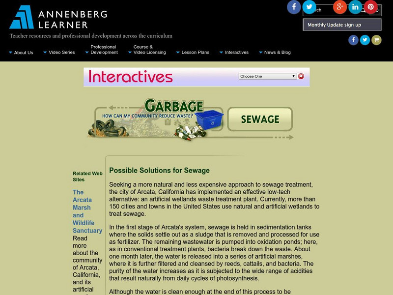 Annenberg Learner: Garbage: Sewage Solutions Article Annenberg Learner: Garbage: Sewage Solutions Article