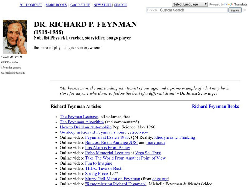 Science Hobbyist: Dr. Richard Feynman Website