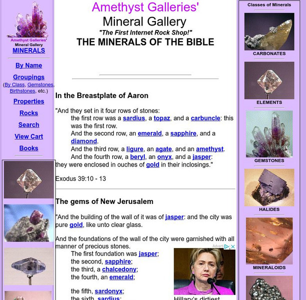 Minerals of the Bible Handout Minerals of the Bible Handout