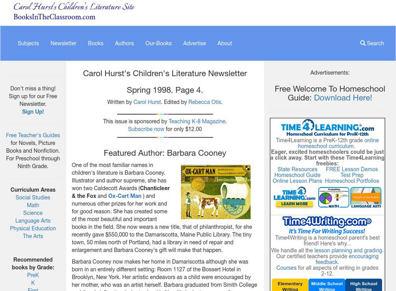 Carol Hurst's Children's Literature Site: Barbara Cooney Website Carol Hurst's Children's Literature Site: Barbara Cooney Website